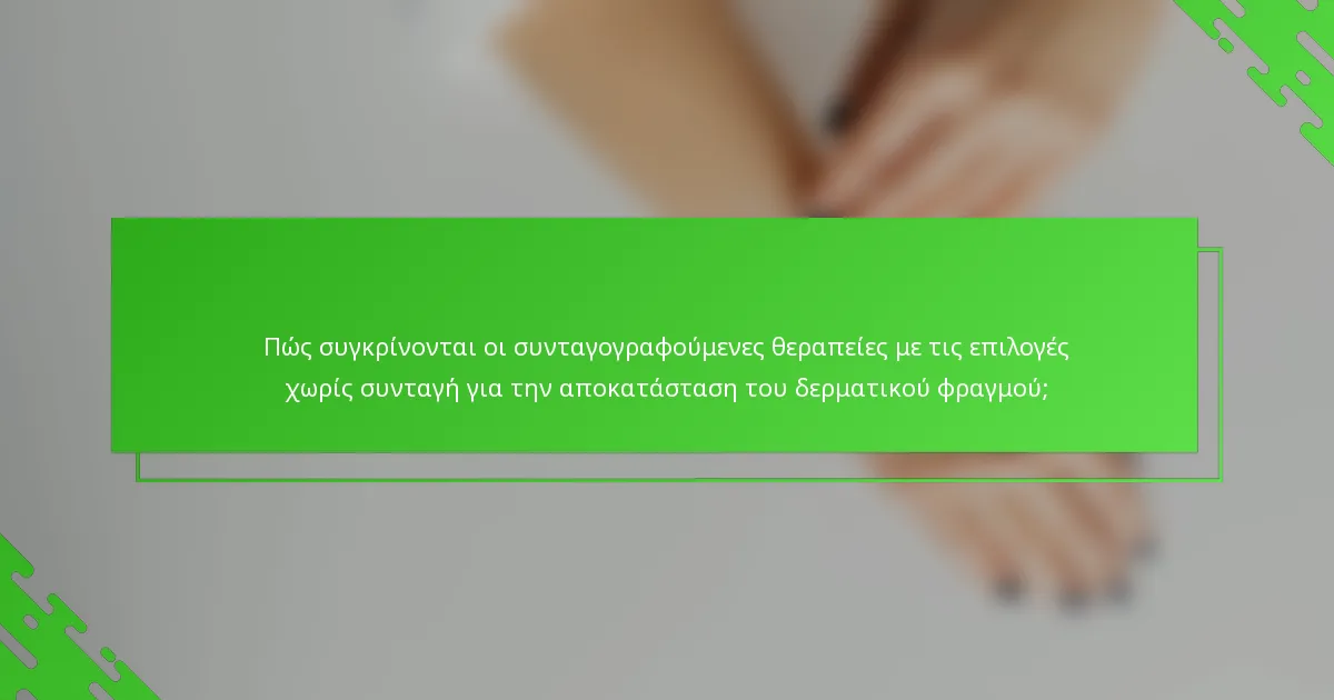 Πώς συγκρίνονται οι συνταγογραφούμενες θεραπείες με τις επιλογές χωρίς συνταγή για την αποκατάσταση του δερματικού φραγμού;